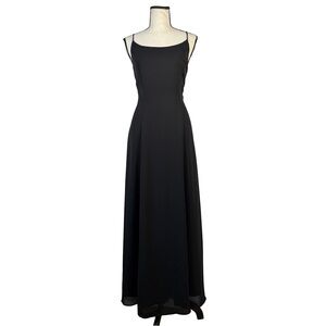 Rhapsody Ltd Black Slip Maxi Dress with Spaghetti Straps
